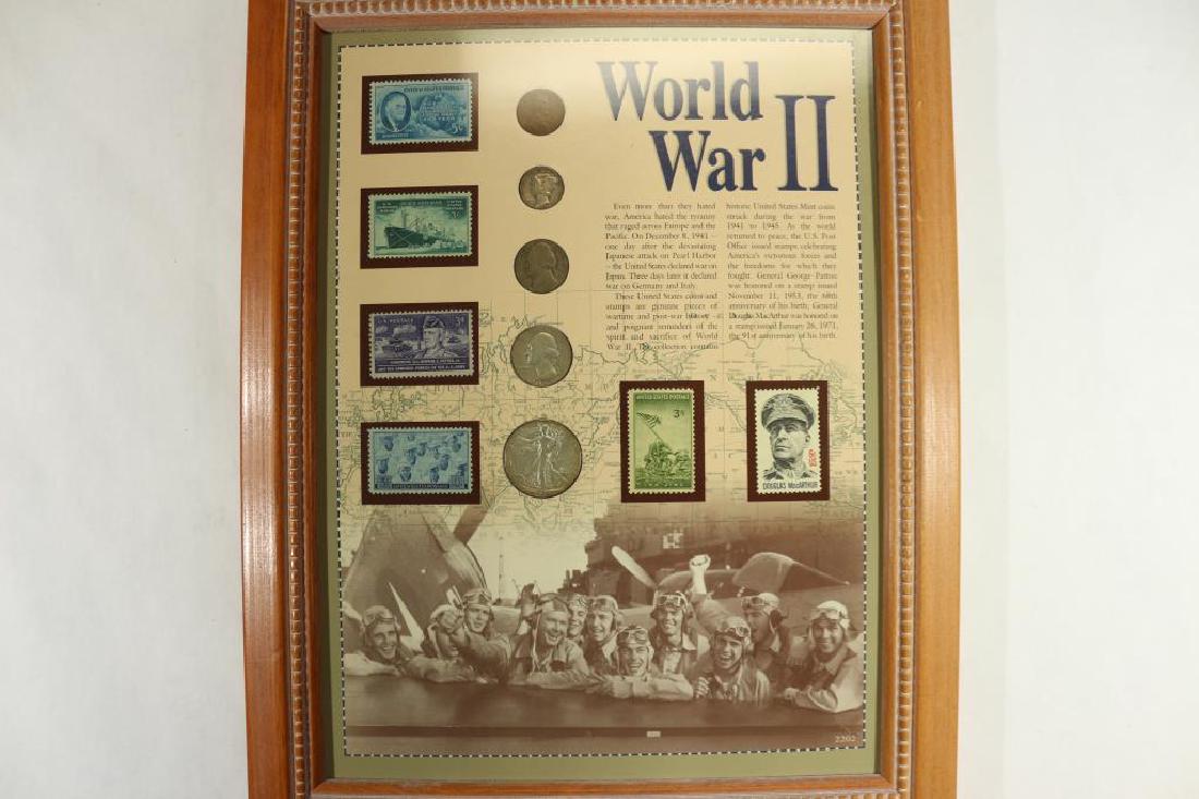 APPROX. 11''X14'' FRAMED WWII COLLECTION CONTAINS: (1 of 2)