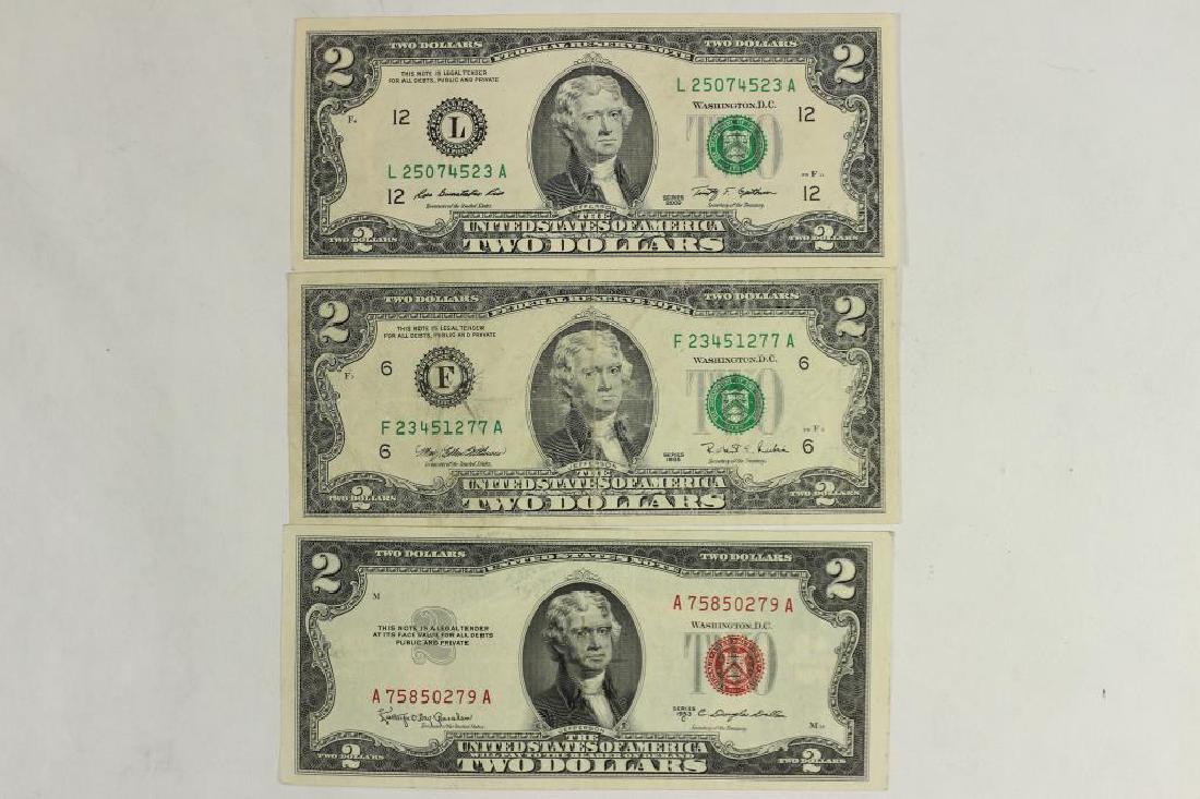 1953-C $2 US RED SEAL NOTE, 1995 $2 FRN AND (1 of 2)