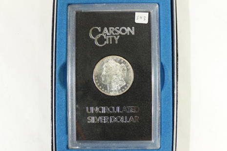 1884 -CC GSA MORGAN SILVER DOLLAR (UNC): WITH ORIGINAL US MINT PACKAGING AND CERTIFICATE. RIPPED BOX LID