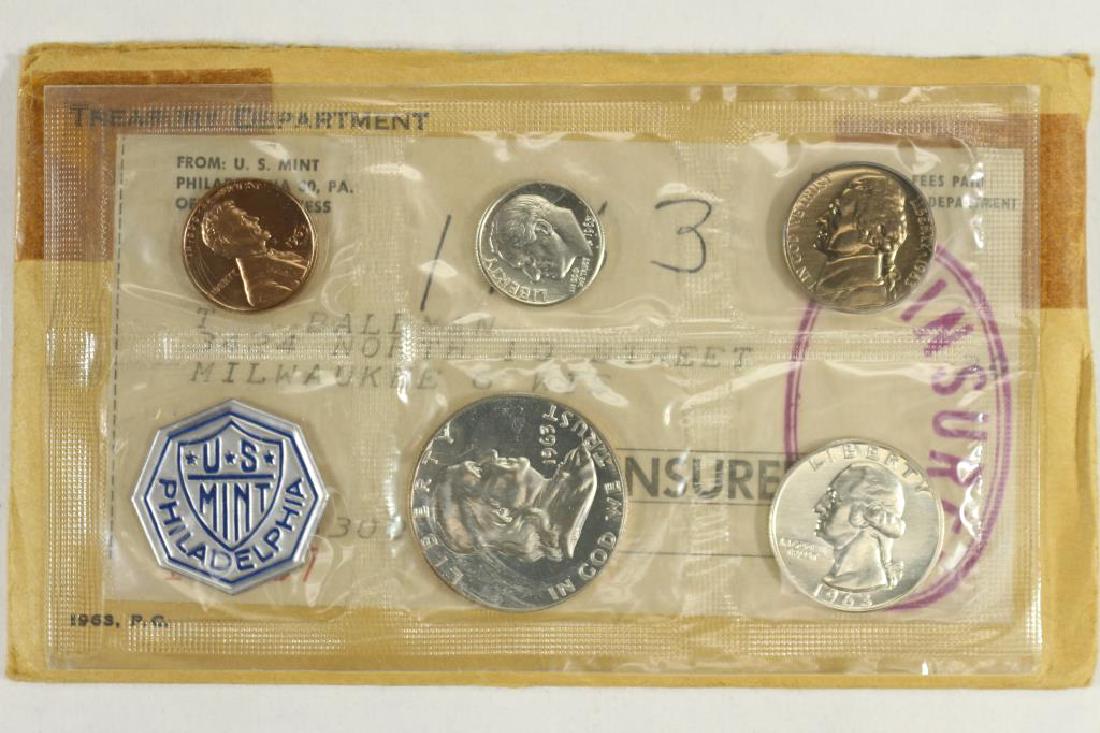 1963 US SILVER PROOF SET WITH ENVELOPE (1 of 2)