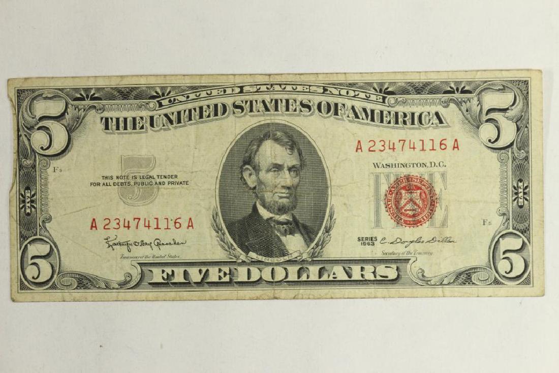 1963 $5 RED SEAL US NOTE (1 of 2)