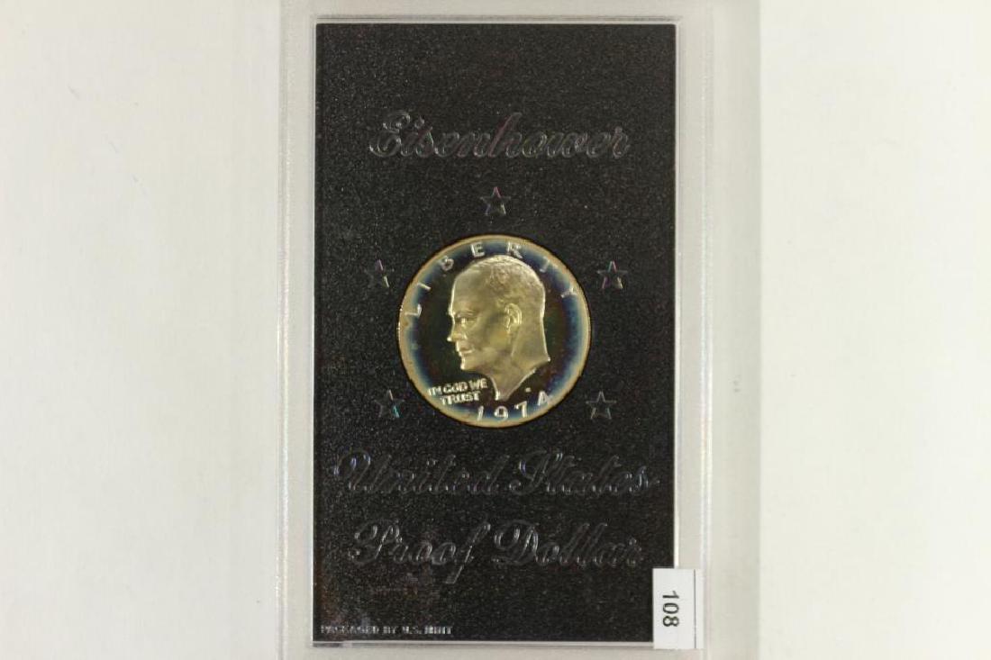 1974-S IKE SILVER DOLLAR PROOF (BROWN PACK) NO BOX (1 of 2)