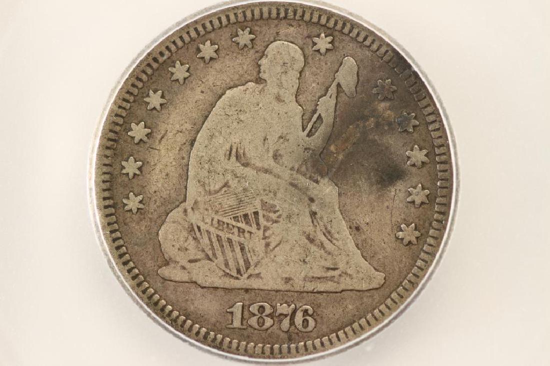 1876 SEATED LIBERTY QUARTER ICG VERY GOOD 8 (1 of 3)