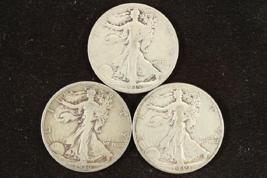 1935-D,36 & 39 WALKING LIBERTY HALF DOLLARS (1 of 2)