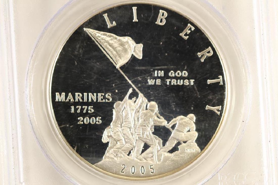 2005-P MARINE CORPS SILVER DOLLAR PCGS PR69 DCAM (1 of 3)