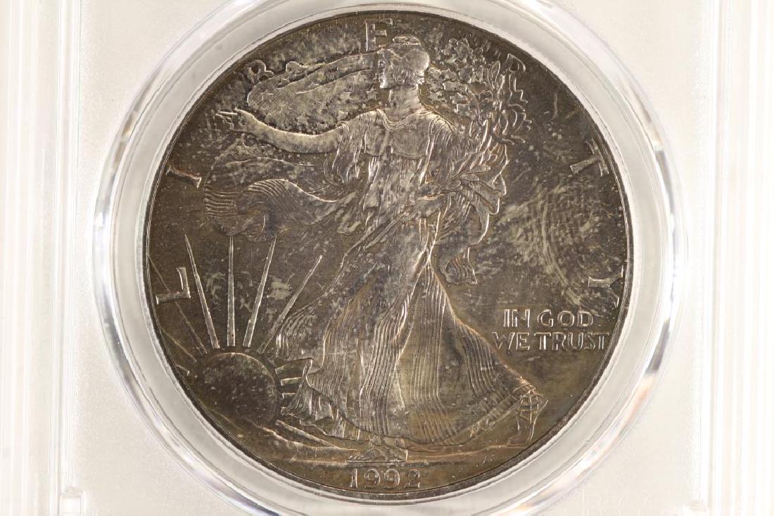 1992 AMERICAN SILVER EAGLE PCGS MS66 TONED (1 of 3)