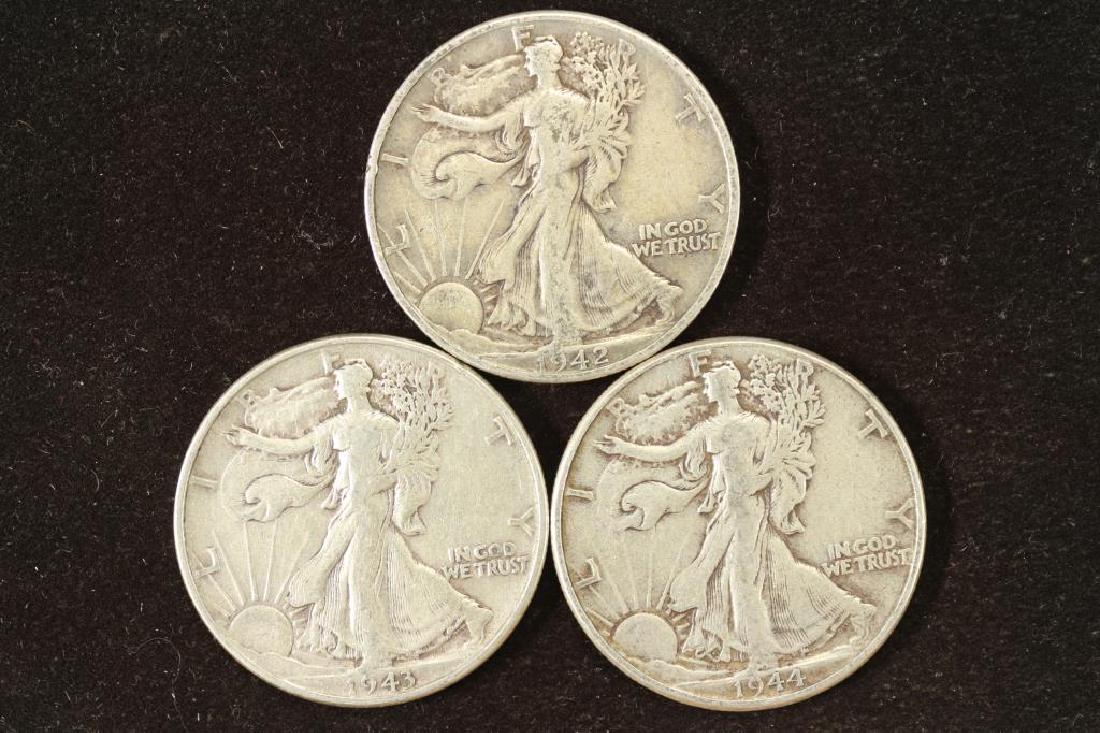 1942-D,43 & 1944 WALKING LIBERTY HALF DOLLARS (1 of 2)