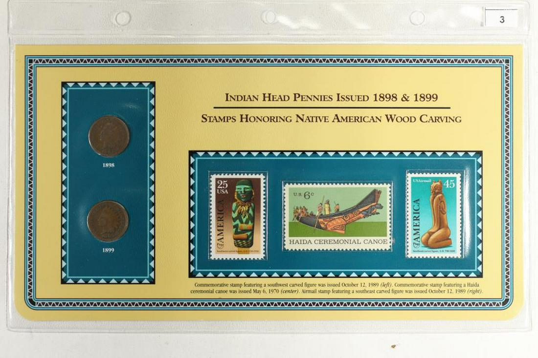 1898 & 1899 INDIAN HEAD CENTS & STAMP SET (1 of 2)
