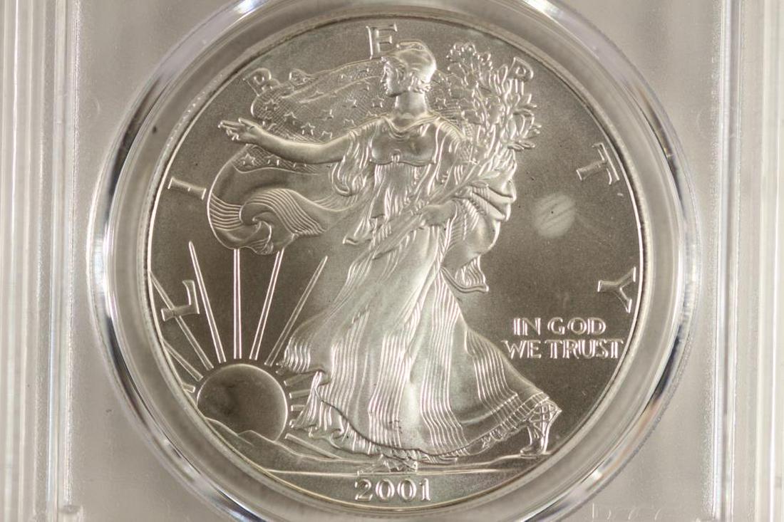 2001 AMERICAN SILVER EAGLE PCGS MS69 (1 of 3)