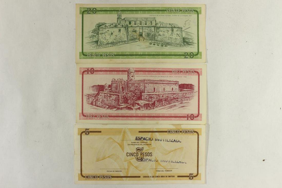 CUBA 5,10 & 20 PESOS FOREIGN EXCHANGE CERTIFICATES: SEE TITLE