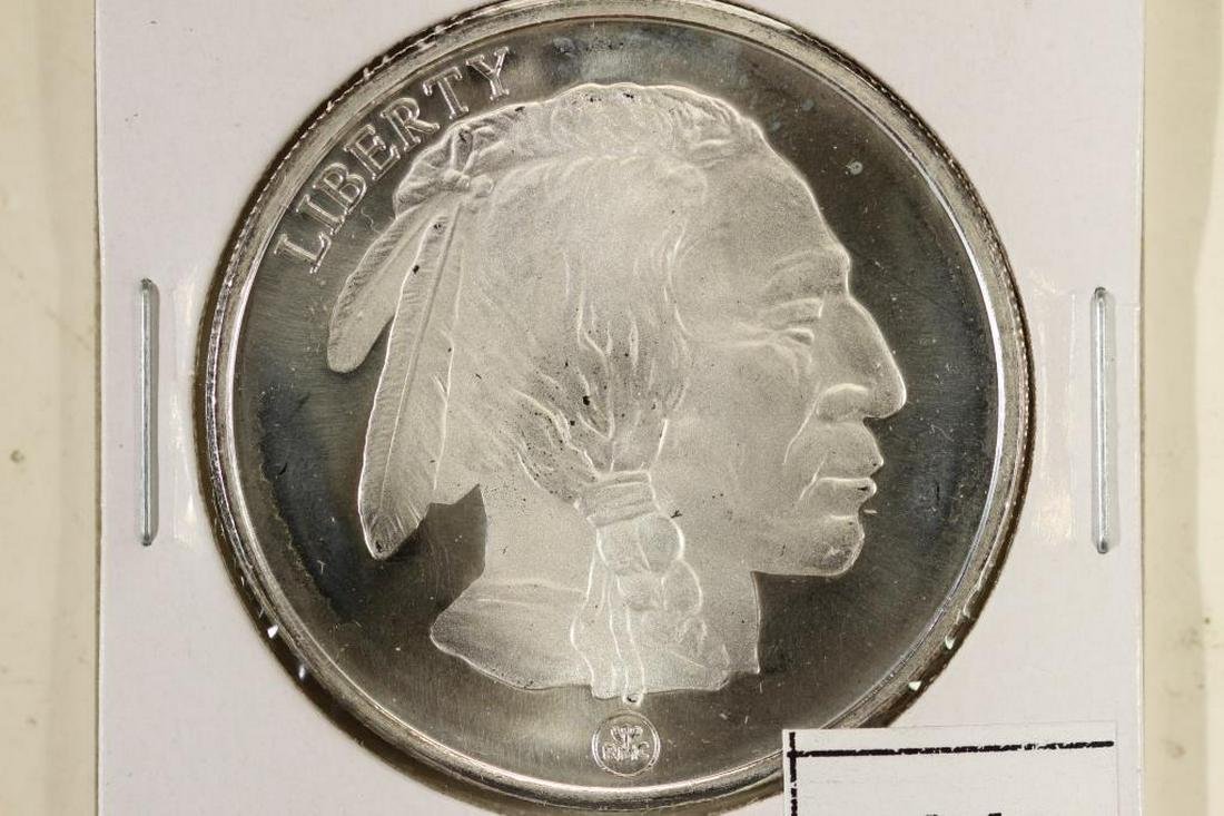 1 TROY OZ .999 FINE SILVER ROUND INDIAN / BUFFALO (1 of 2)