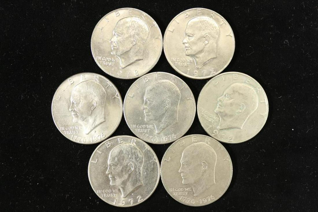 7 ASSORTED IKE DOLLARS (1 of 2)