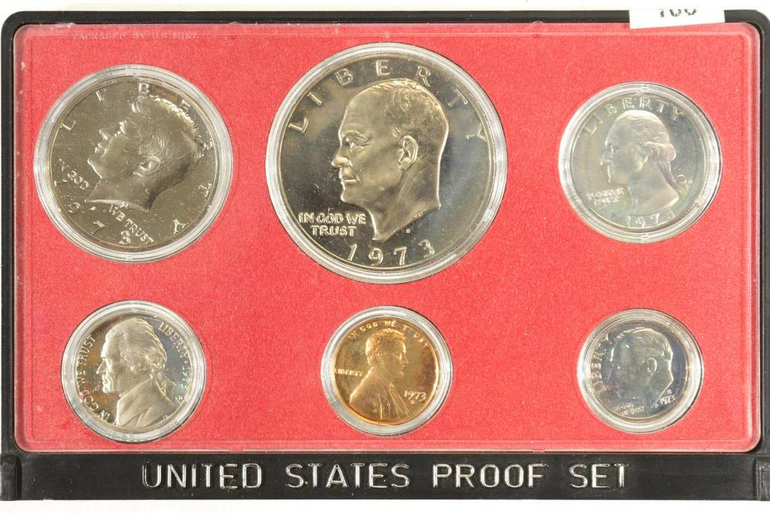 1973 US PROOF SET (WITHOUT BOX & LID) AS SHOWN (1 of 2)