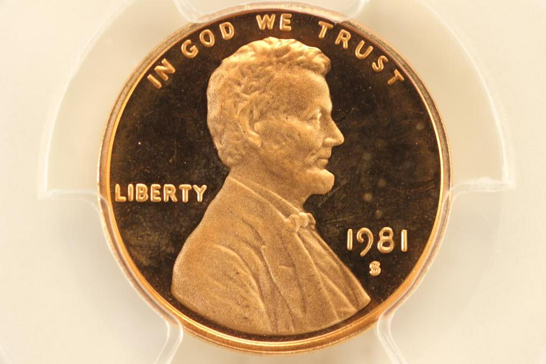 1981-S TYPE I LINCOLN CENT PCGS PR68RD DCAM (1 of 3)