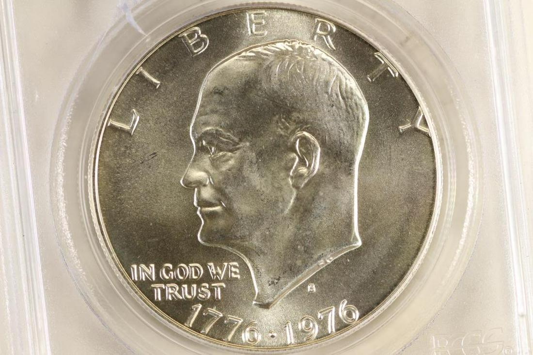 1976-S IKE SILVER DOLLAR PCGS MS67 CRACKED CASE (1 of 3)