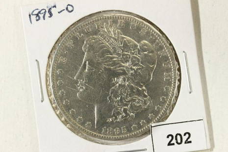 1895-O MORGAN SILVER DOLLAR KEY DATE VERY FINE: WITH SCRATCHES, 2019 REDBOOK RETAIL IS $350.00