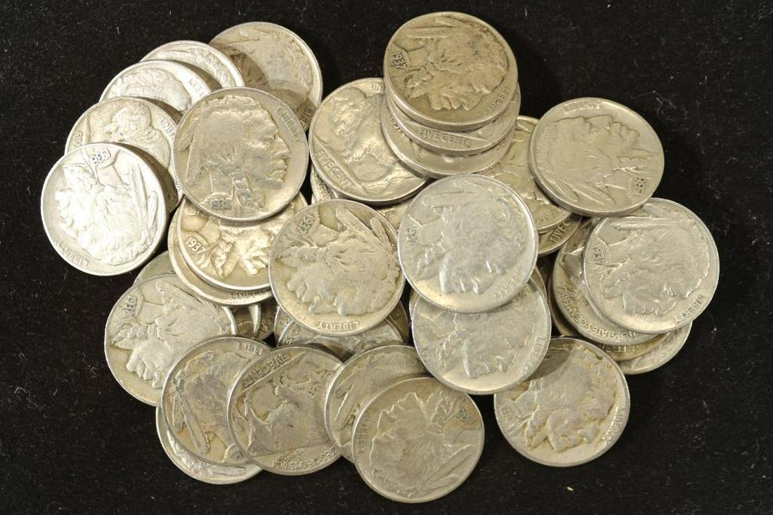 40 ASSORTED FULL DATE 1930'S BUFFALO NICKELS (1 of 1)
