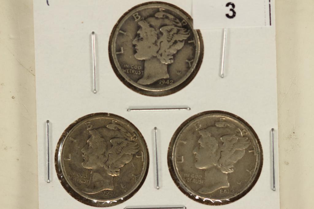 1942 P/D/S MERCURY DIMES (1 of 2)