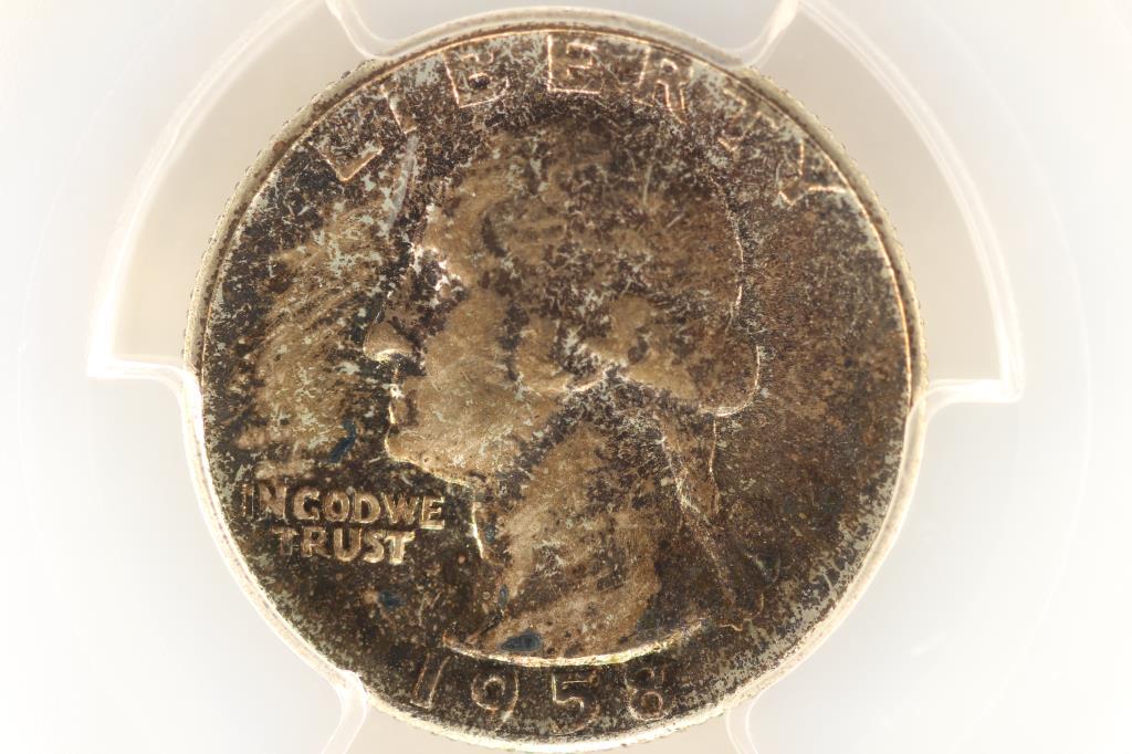1958 WASHINGTON SILVER QUARTER PCGS MS64 TONED (1 of 3)