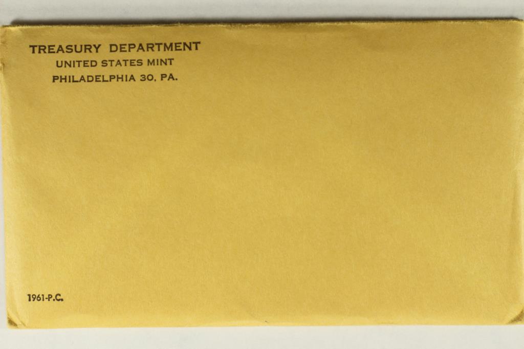 1961 US SILVER PROOF SET (WITH ENVELOPE) SEALED (1 of 2)