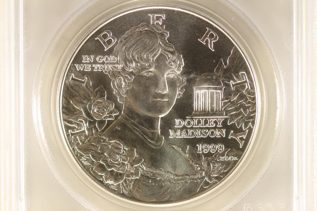 1999-P DOLLEY MADISON SILVER DOLLAR PCGS MS69 (1 of 3)