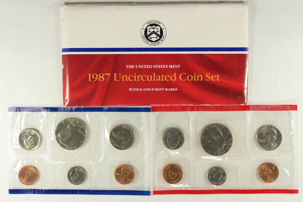 1987 US MINT SET (UNC) P/D (WITH ENVELOPE) (1 of 2)