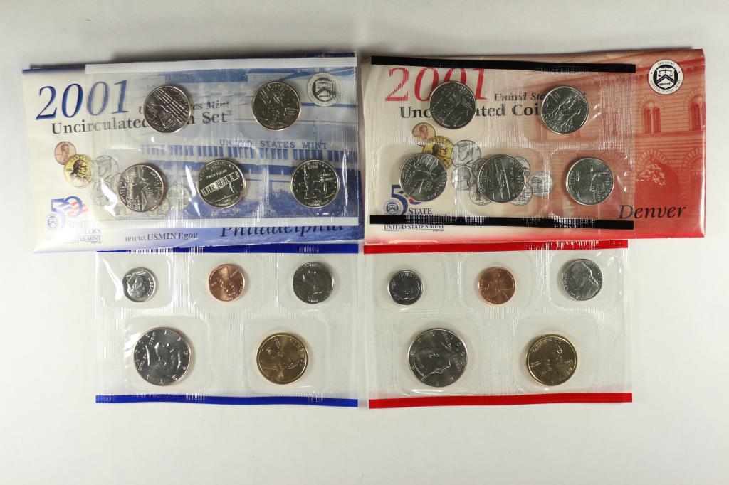 2001 US MINT SET (UNC) P/D (WITH ENVELOPE) (1 of 2)