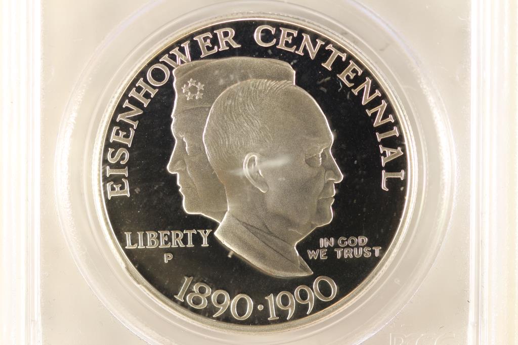 1990-P EISENHOWER CENTENNIAL SILVER DOLLAR PCGS (1 of 3)
