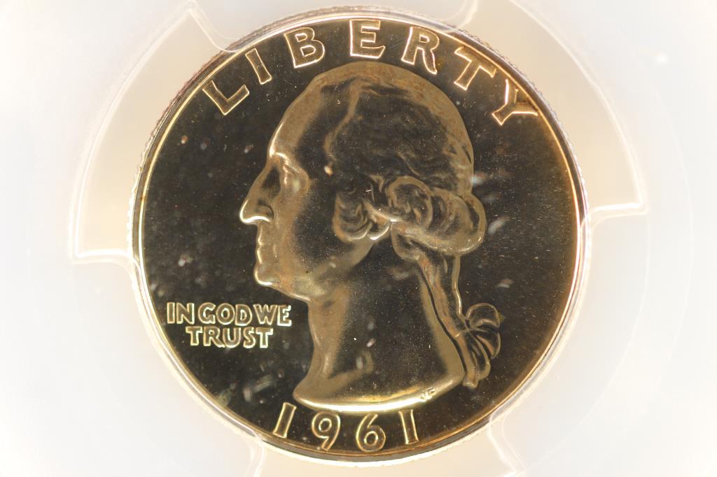 1961 WASHINGTON SILVER QUARTER PCGS PR67 (1 of 3)