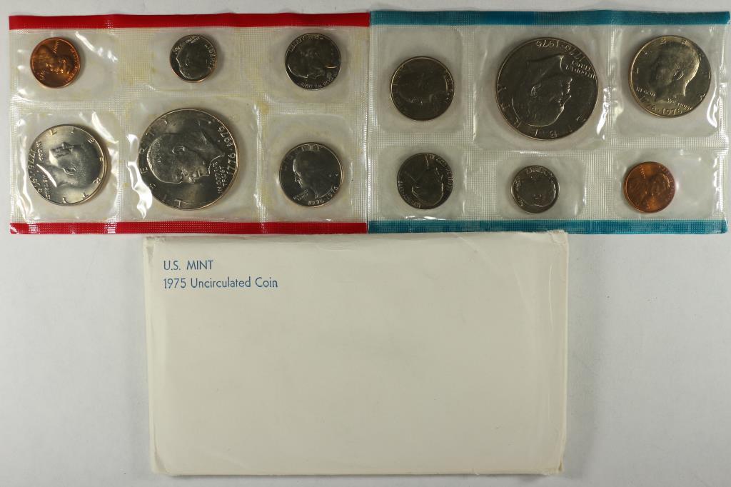 1975 US MINT SET (UNC) P/D (WITH ENVELOPE) (1 of 2)