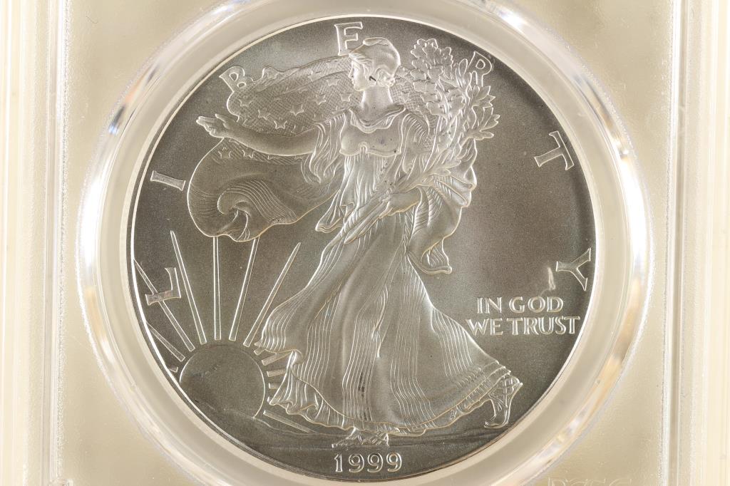 1999 AMERICAN SILVER EAGLE PCGS MS69 (1 of 3)