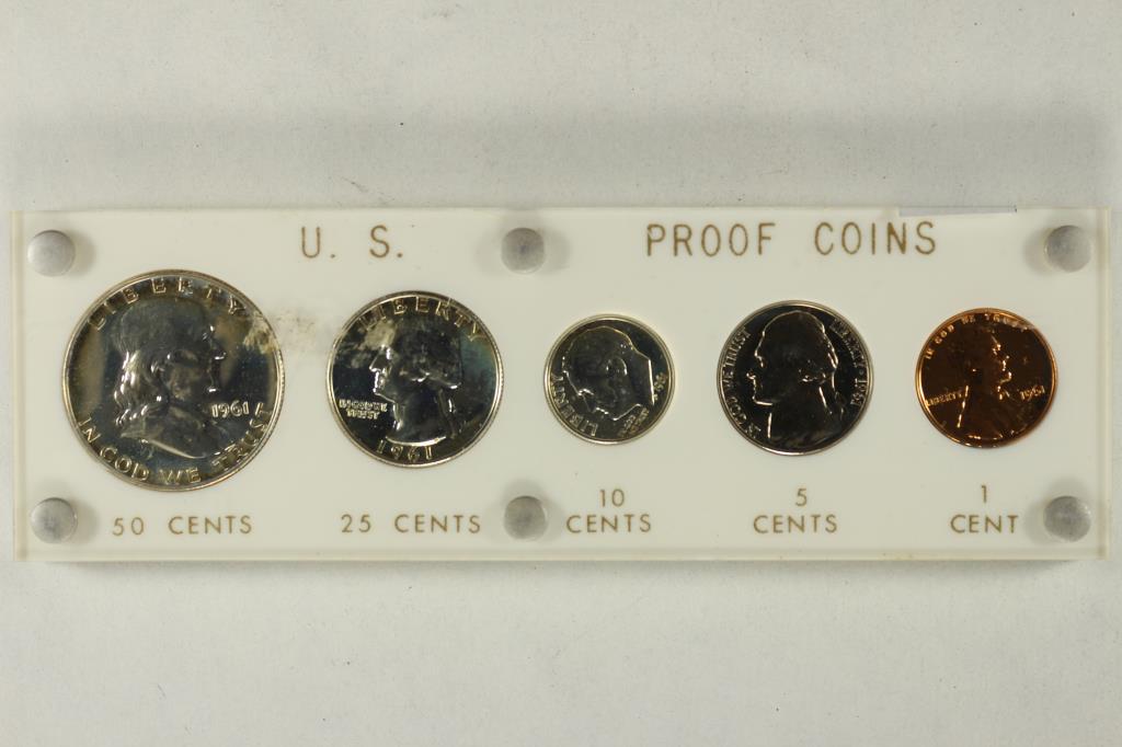 1961 US SILVER PROOF SET IN PLASTIC CASE (1 of 2)
