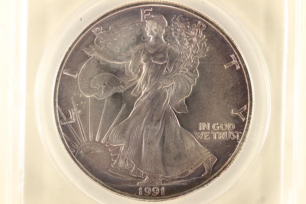 1991 AMERICAN SILVER EAGLE ANACS MS64 (1 of 3)