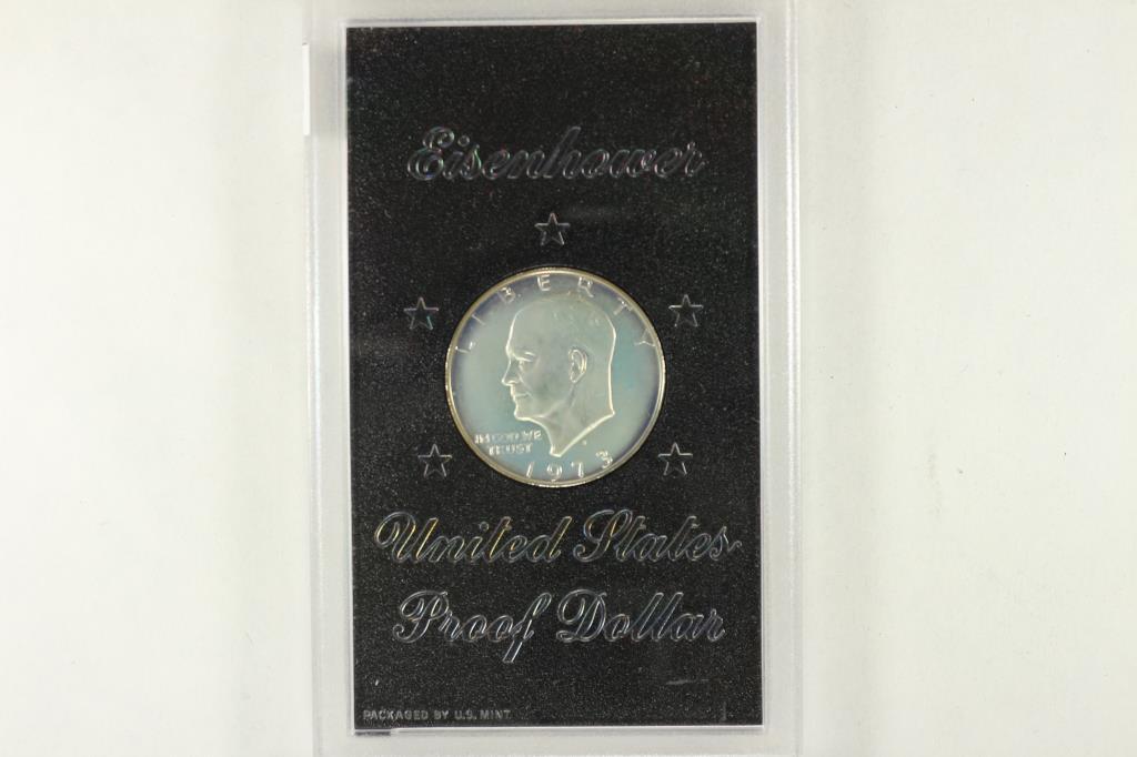 1973-S IKE SILVER DOLLAR PROOF (BROWN PACK) NO BOX (1 of 2)