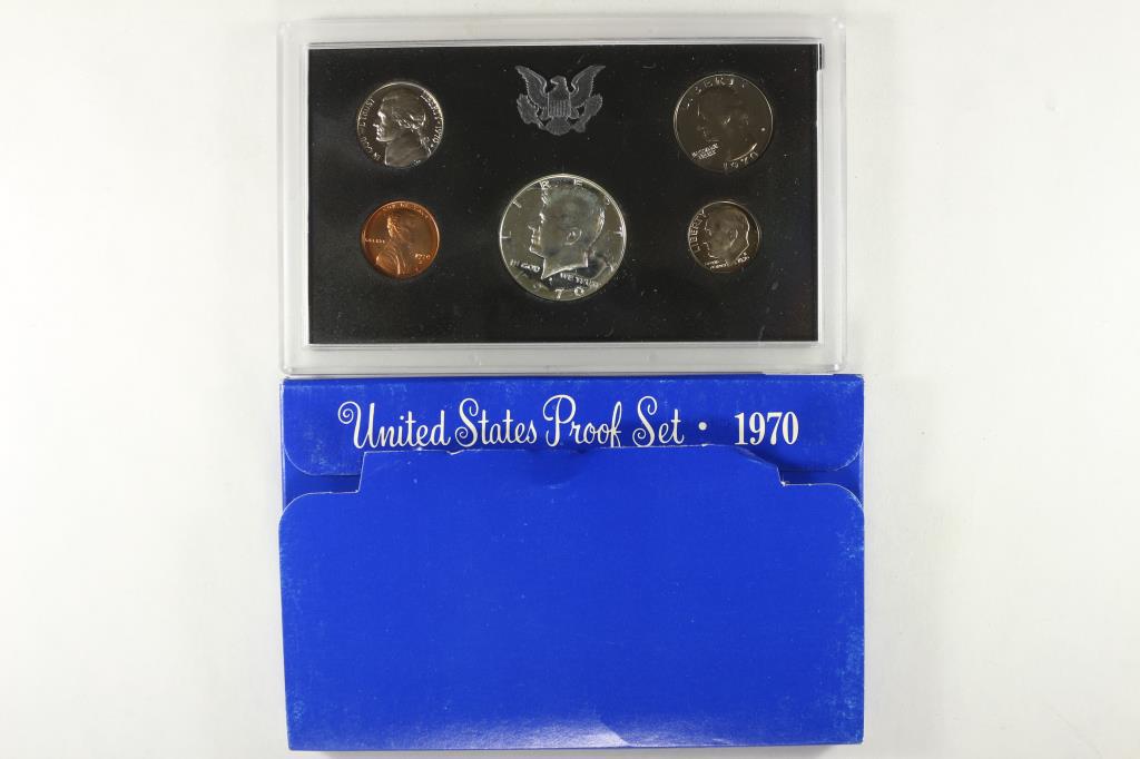 1970 US PROOF SET WITH BOX, 40% SILVER JFK HALF (1 of 2)
