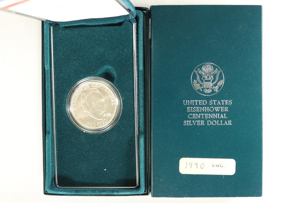 1990 EISENHOWER CENTENNIAL UNC SILVER DOLLAR (1 of 3)