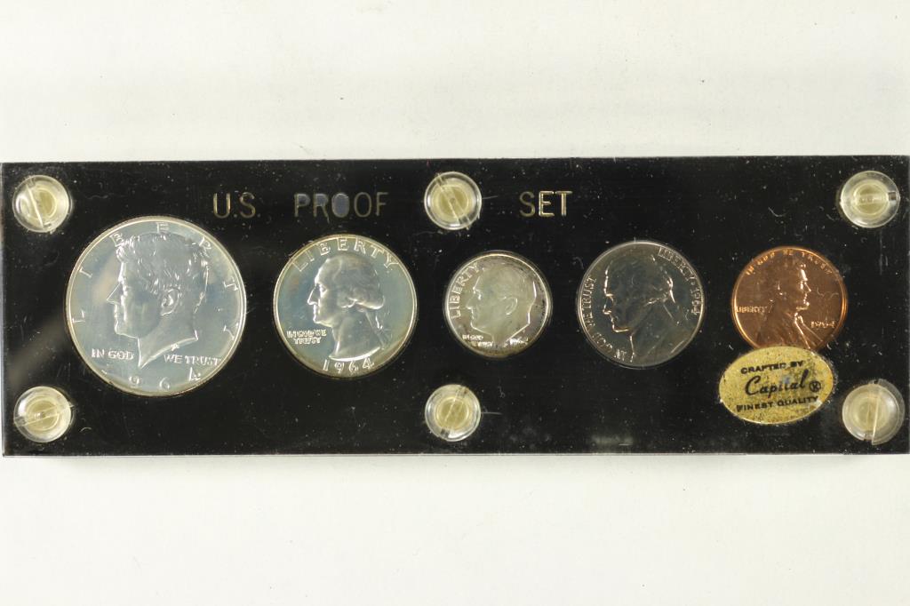 1964 US SILVER PROOF SET IN CAPITAL PLASTICS (1 of 2)
