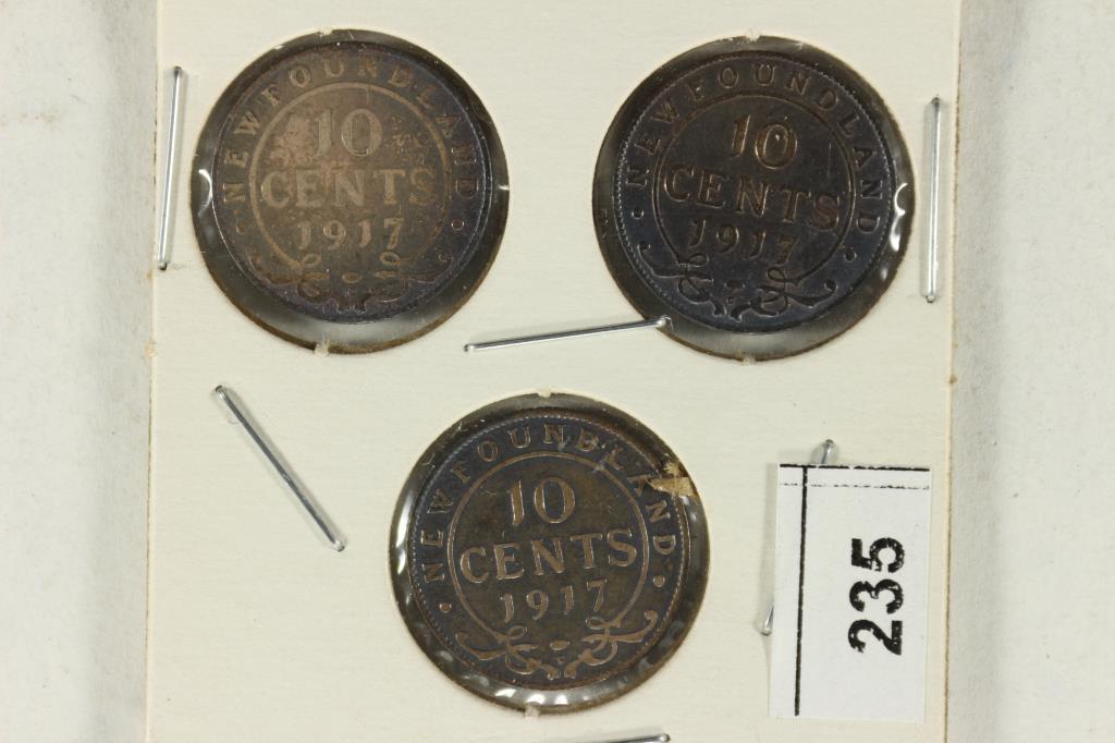 3-1917 NEWFOUNDLAND SILVER 10 CENTS (1 of 2)