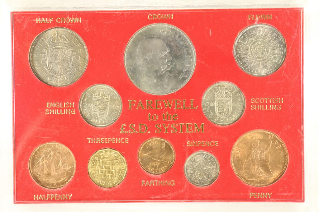 FAREWELL TO THE L.S.D. SYSTEM COIN SET (1 of 2)