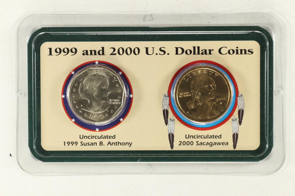 1999 & 2000 US DOLLAR COINS, UNC 1999 SBA DOLLAR & (1 of 2)