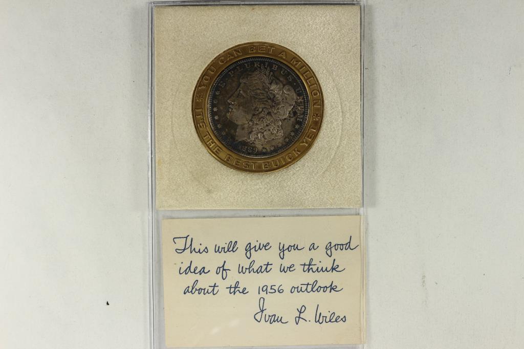 VERY NEAT 1889 ENCASED MORGAN SILVER DOLLAR (1 of 3)