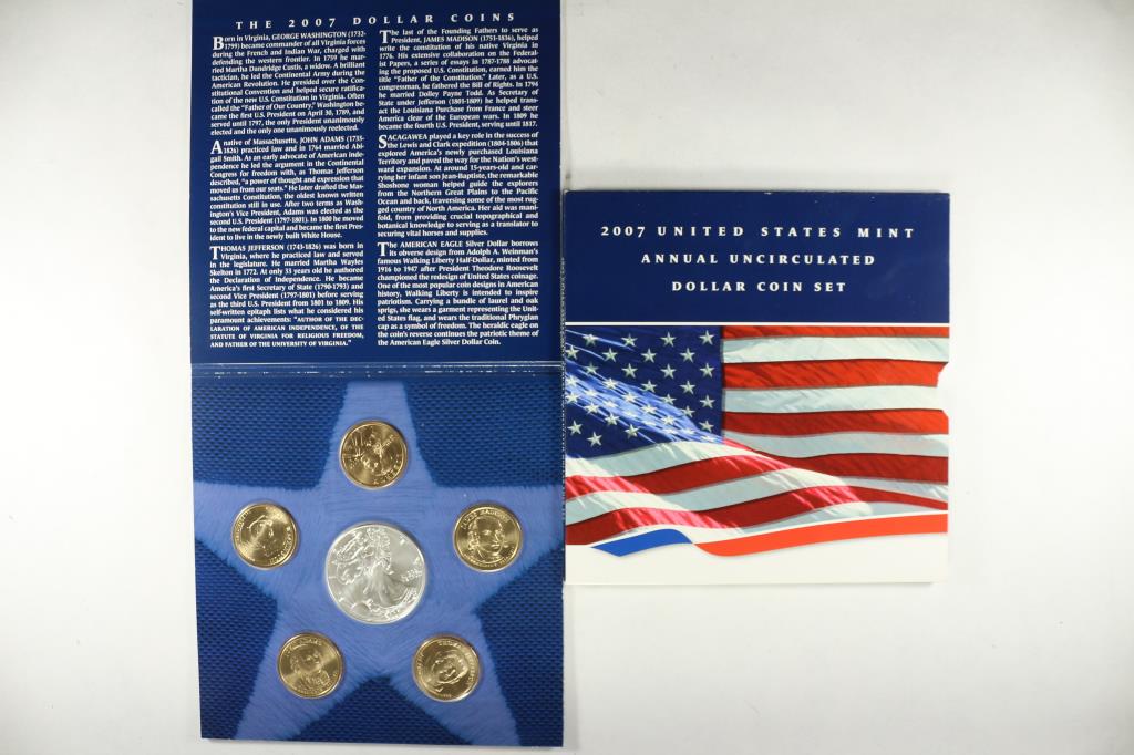 2007 US MINT ANNUAL UNC DOLLAR COIN SET (1 of 2)