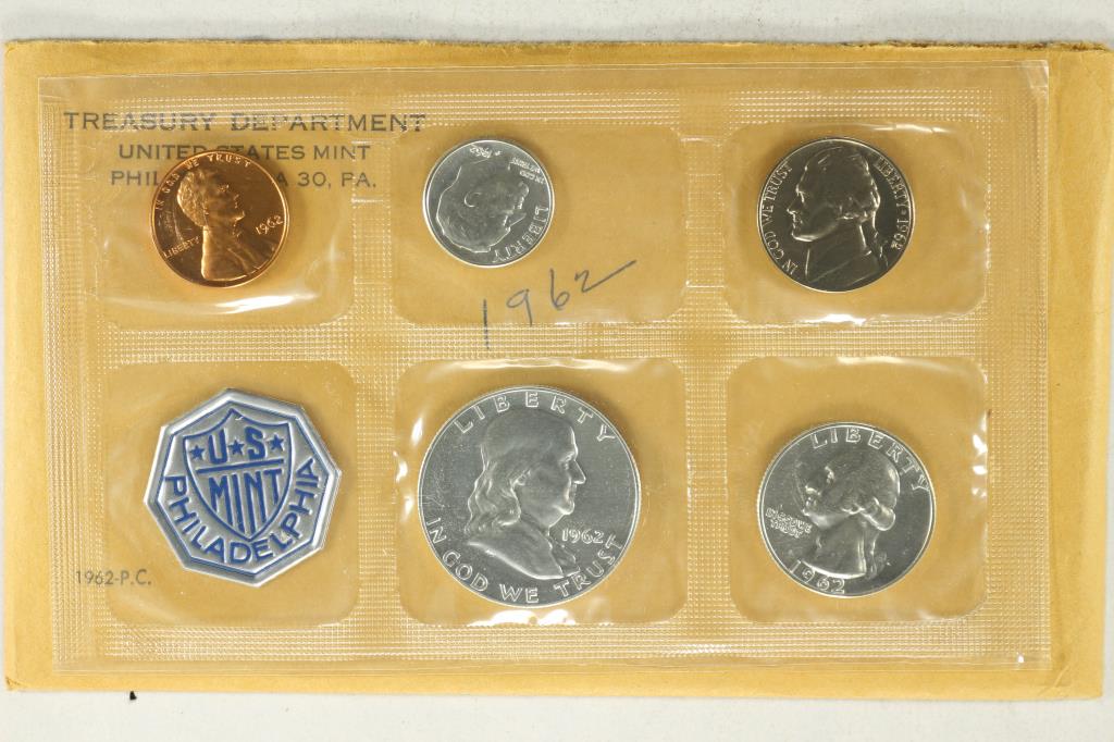 1962 US SILVER PROOF SET (WITH ENVELOPE) (1 of 2)