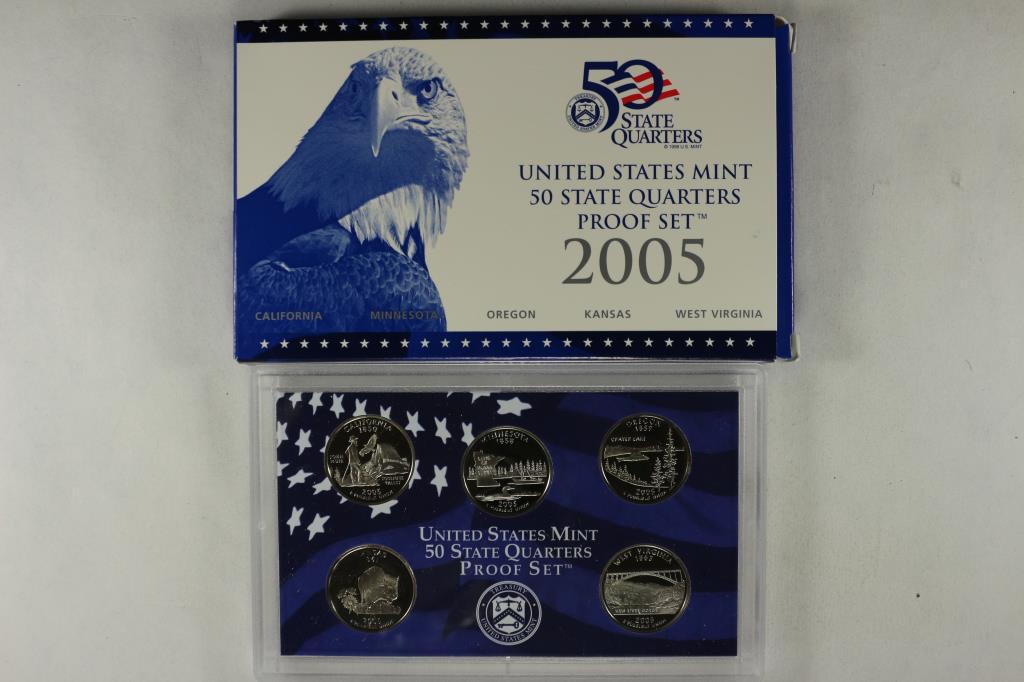 2005 US 50 STATE QUARTERS PROOF SET WITH BOX (1 of 2)