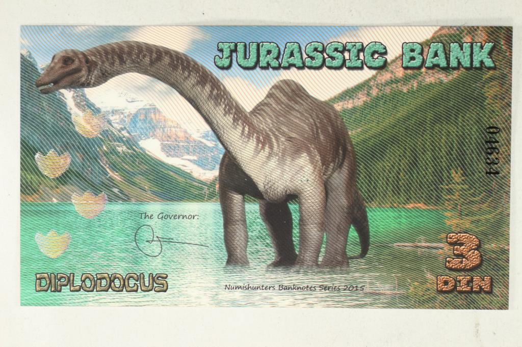 2015 JURASSIC BANK 3 DIN "DIPLODOCUS" COLORIZED (1 of 2)