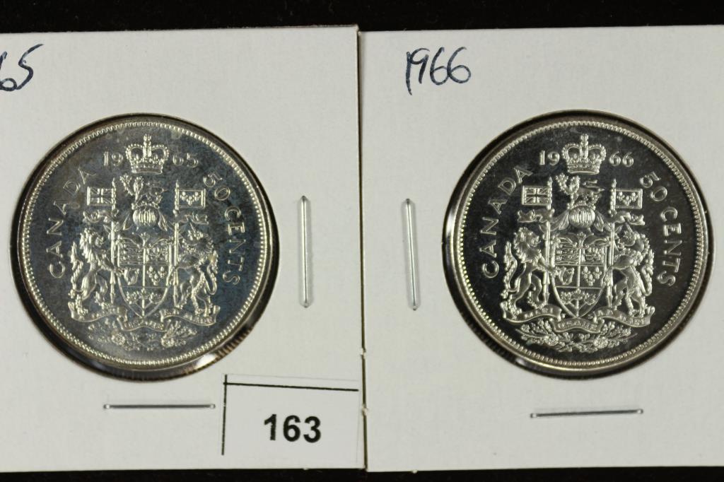 1965 & 1966 CANADA SILVER 50 CENTS BRILLIANT UNC (1 of 2)