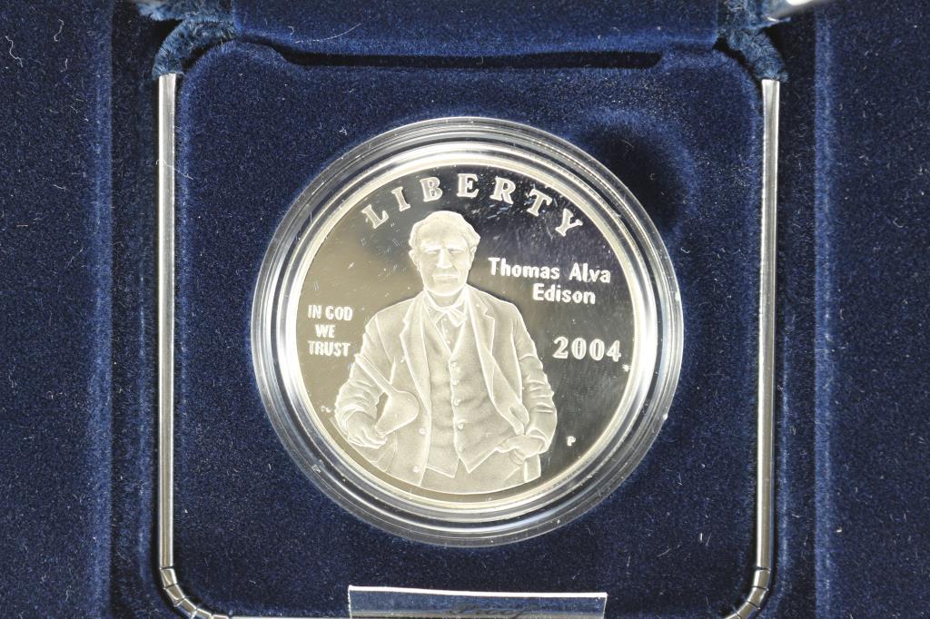 2004 THOMAS ALVA EDISON COMMEMORATIVE PROOF SILVER (1 of 3)