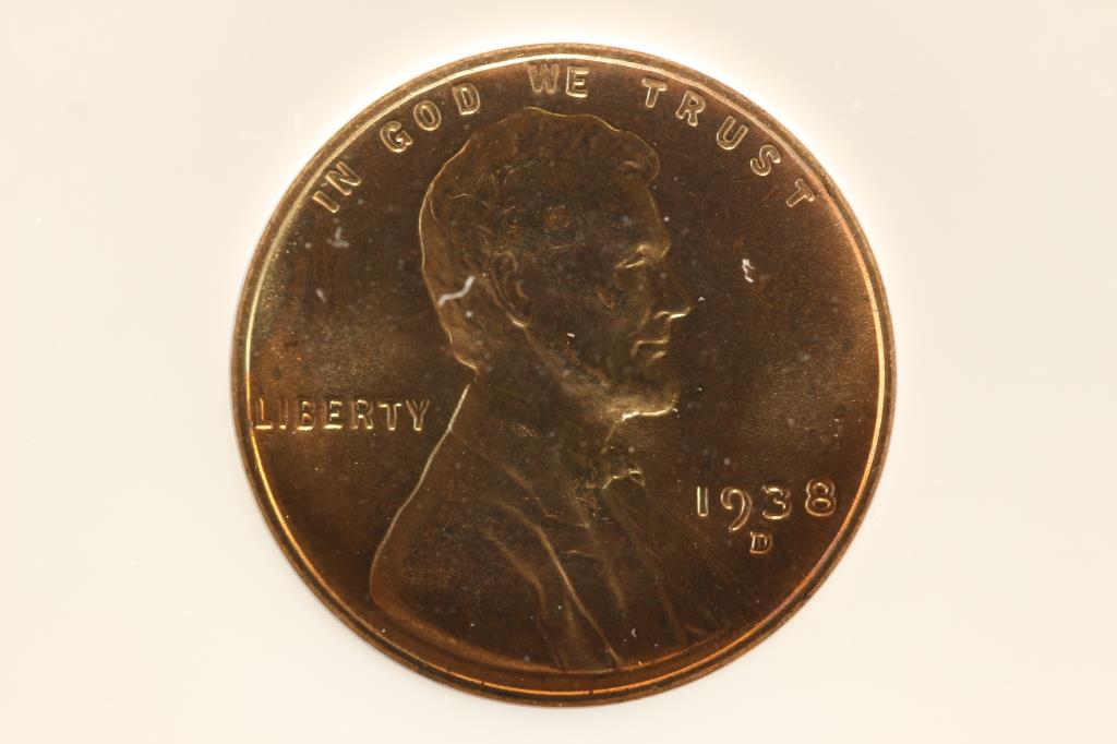 1938-D LINCOLN CENT NGC SAMPLE SLAB COIN IS BU (1 of 3)