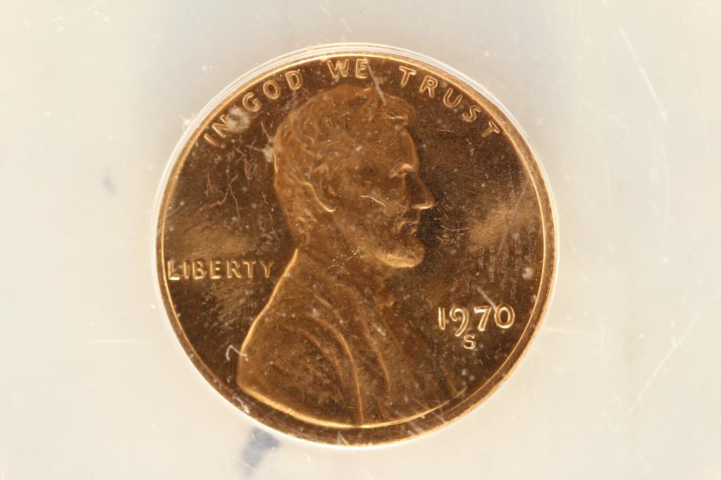 1970-S LARGE DATE LINCOLN CENT ANACS MS65 RED (1 of 3)