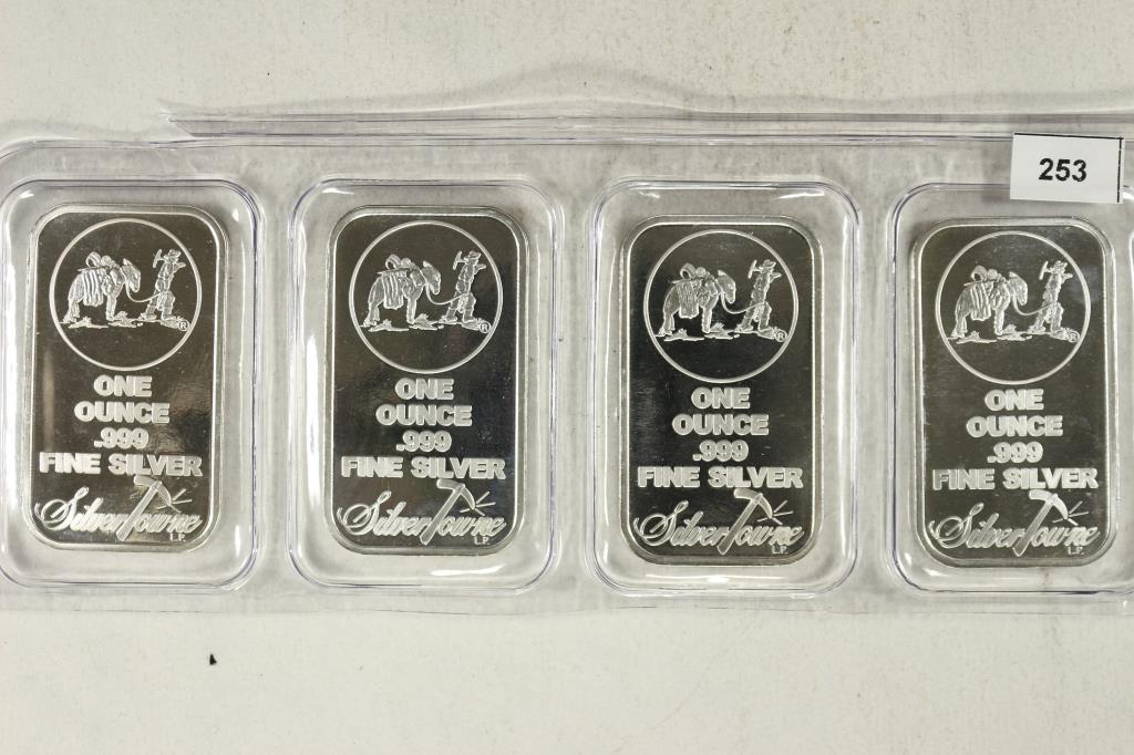 4-1 TROY OZ .999 FINE SILVER PROOF INGOTS: SILVERTOWNE